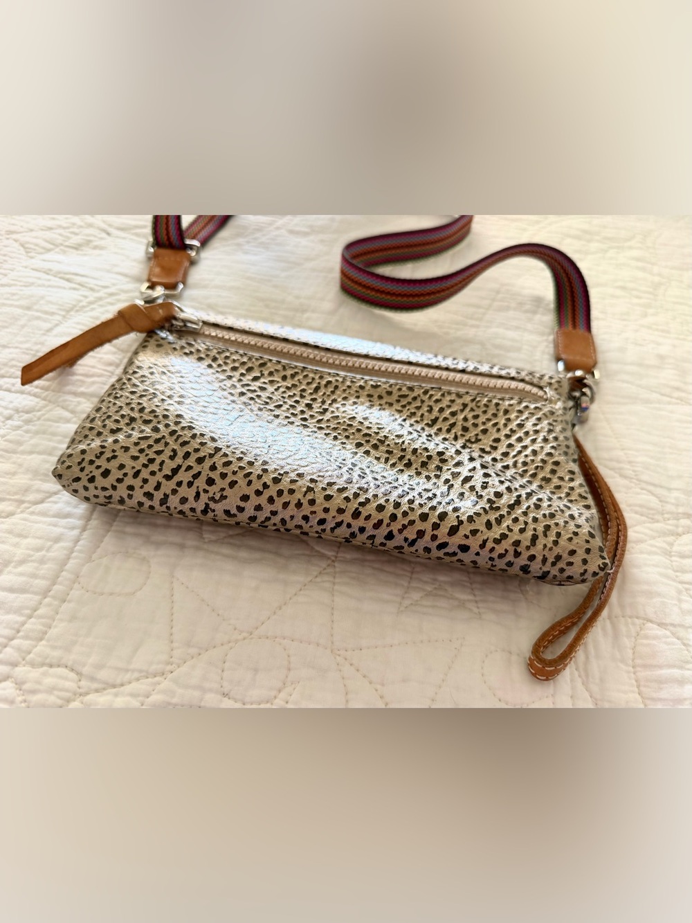 Consuela Wesley Uptown Pebbled Texture Leather Crossbody Wallet Magnetic Closure - Picture 4 of 15